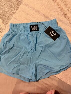Lulu Mac Light Blue Elastic Waist Shorts